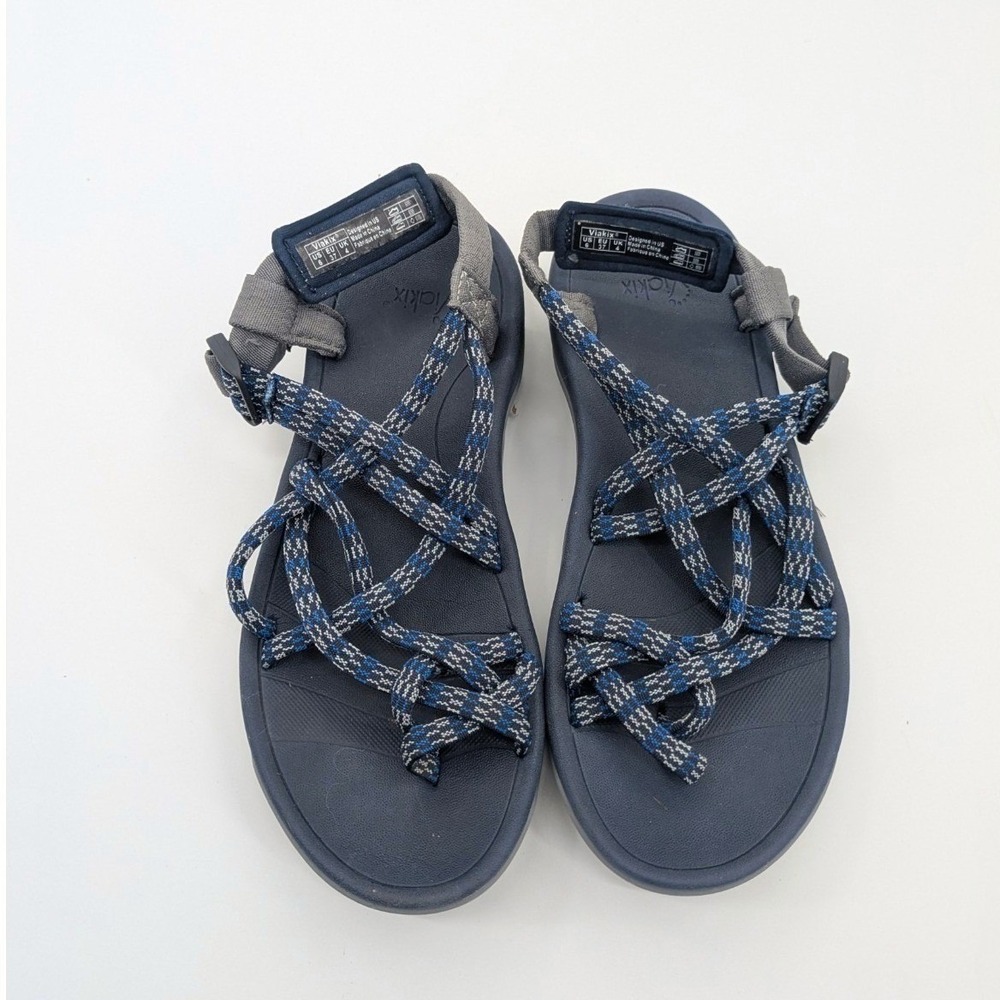 Viakix Samara‎ Women's Walking Hiking Sandals Blue Grey Strappy Size 6